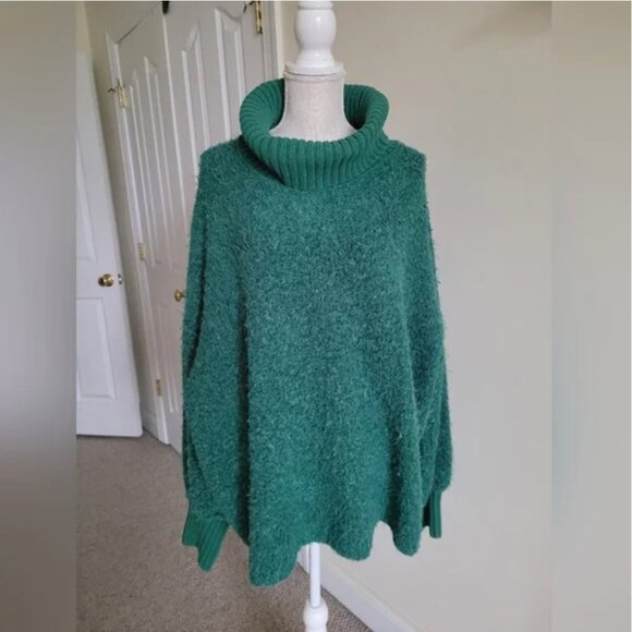 Free People Mili Oversized High Neck Green Sweater size XL - Picture 3 of 9